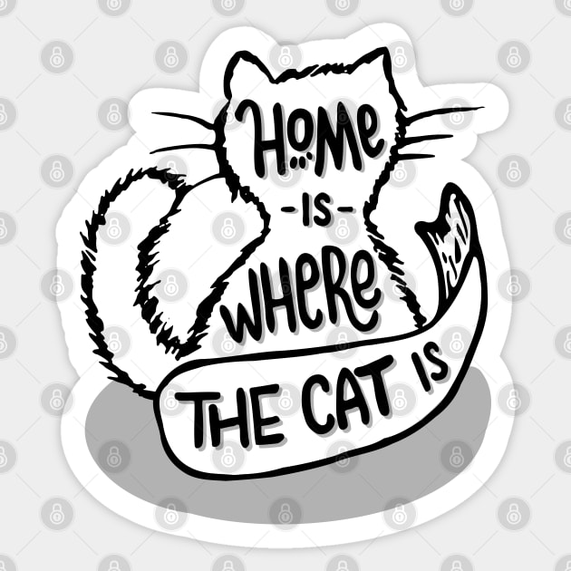 Home Is Where The Cat Is Sticker by aftrisletter